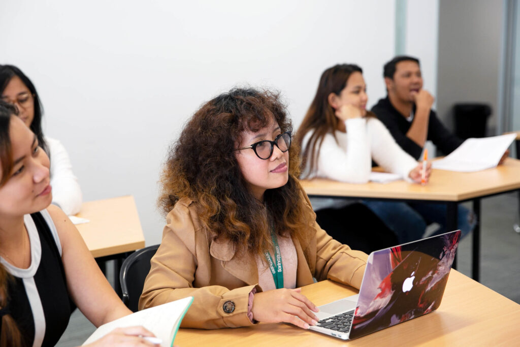 SRI students studying