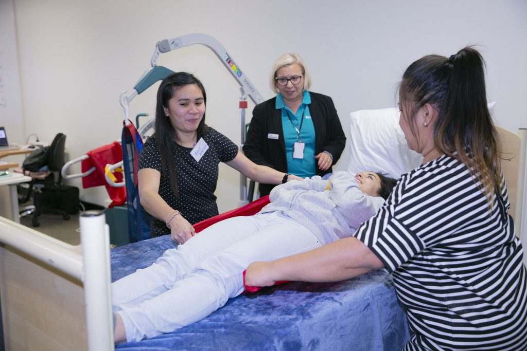 Sarina Russo Institute, Community Services students complete a Manual Handling Course at our Brisbane Campus.